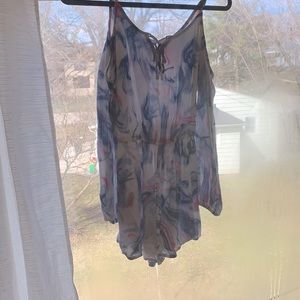 blue and pink rye dye romper